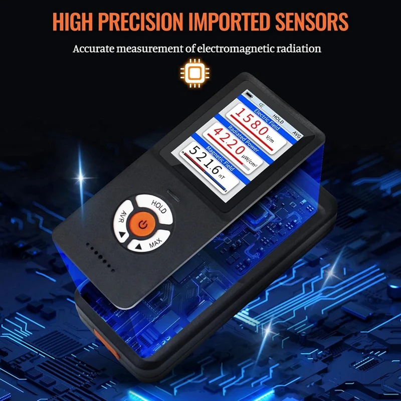 T36C EMF Meter, Rechargeable Digital Electromagnetic Field Radiation Detector Hand-Held Digital LCD EMF Detector