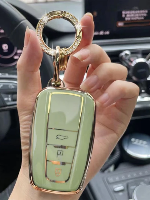 1pc Rhinestone Decor Car Key Case Compatible With Toyota, Key Fob Cover
