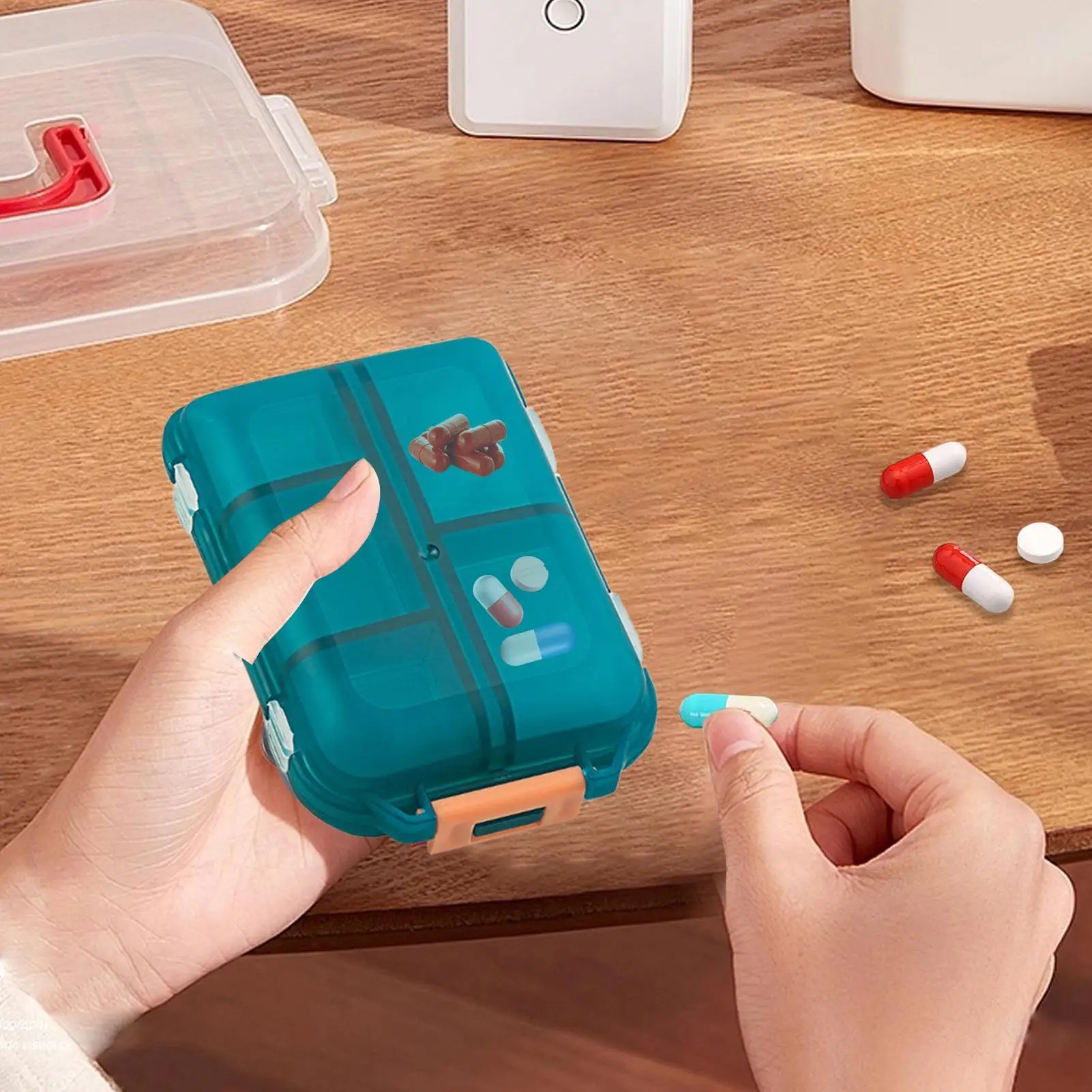 Travel Medicine Organizer Portable Travel Pill Container Medicine Pill Organizer Medicine Storage Box Compact Travel Pill Case