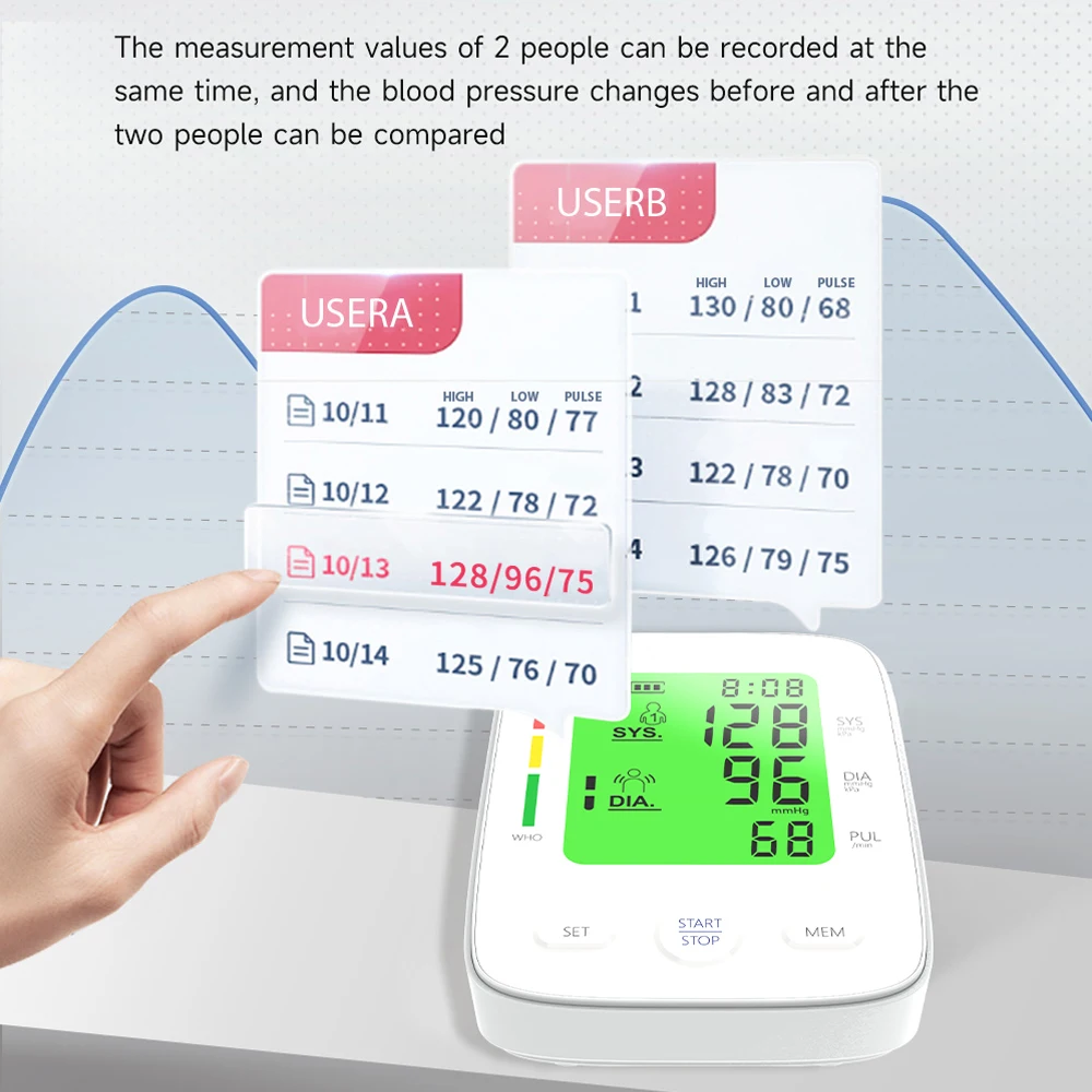 Kingclinic LCD Portable Upper Arm Blood Pressure Monitor Measurement Tool Portable Digital Tonometer Sphygmomanometer BP monitor 3