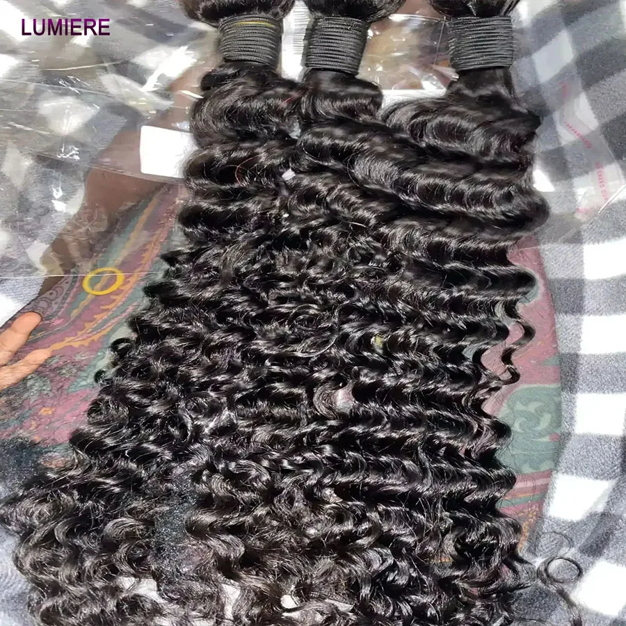 30 40Inch Loose Deep Curly Wave Bundles Hair Weave Bundles 3/4 PCS 100% Virgin Human Hair Extensions Brazilian Hair Bundles Deal 1
