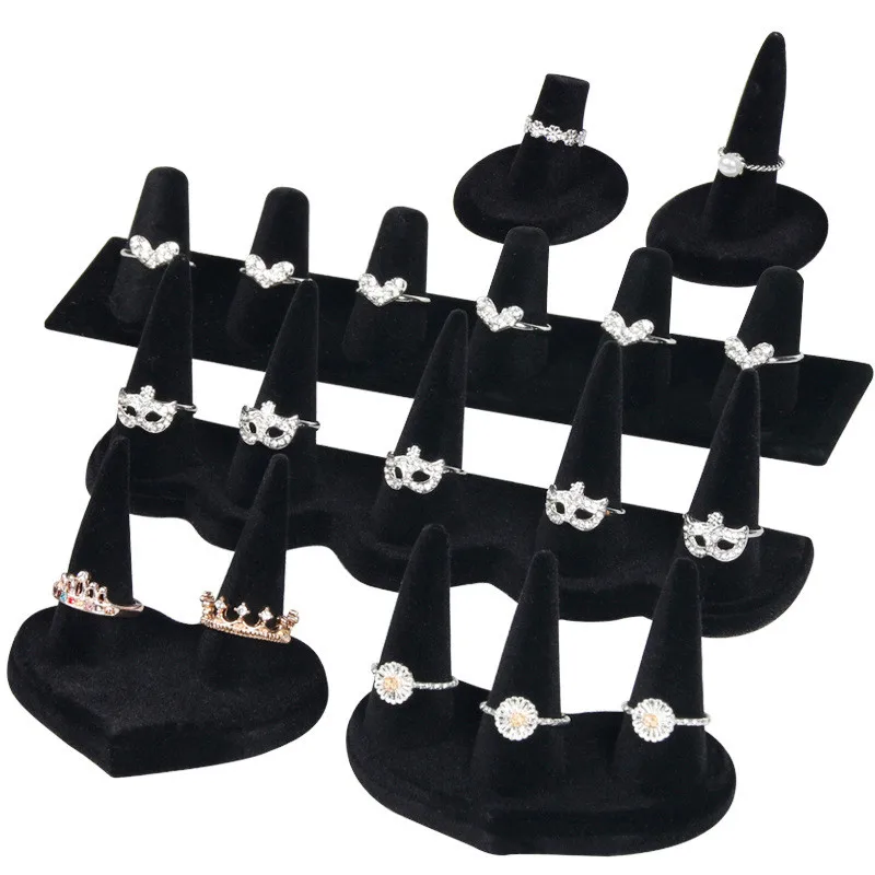 Black Velvet Earring Display Holder Showcase Rack Jewelry Show Stand Organizer 