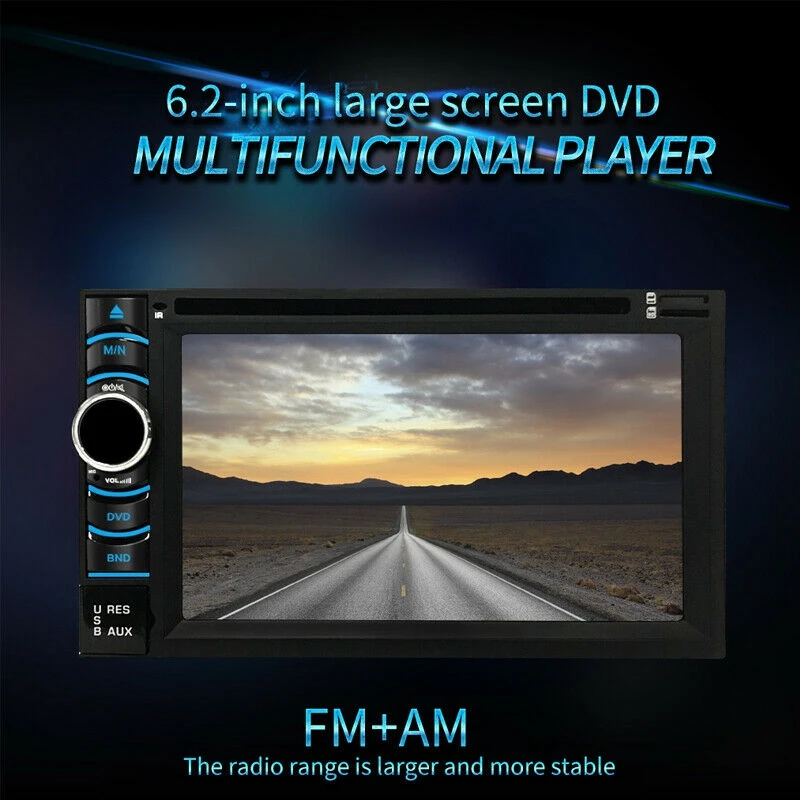 포드 차량용 스테레오 CD DVD HD 플레이어, 라디오 블루투스 FM AM TV USB, 6.2 인치, 2 DIN