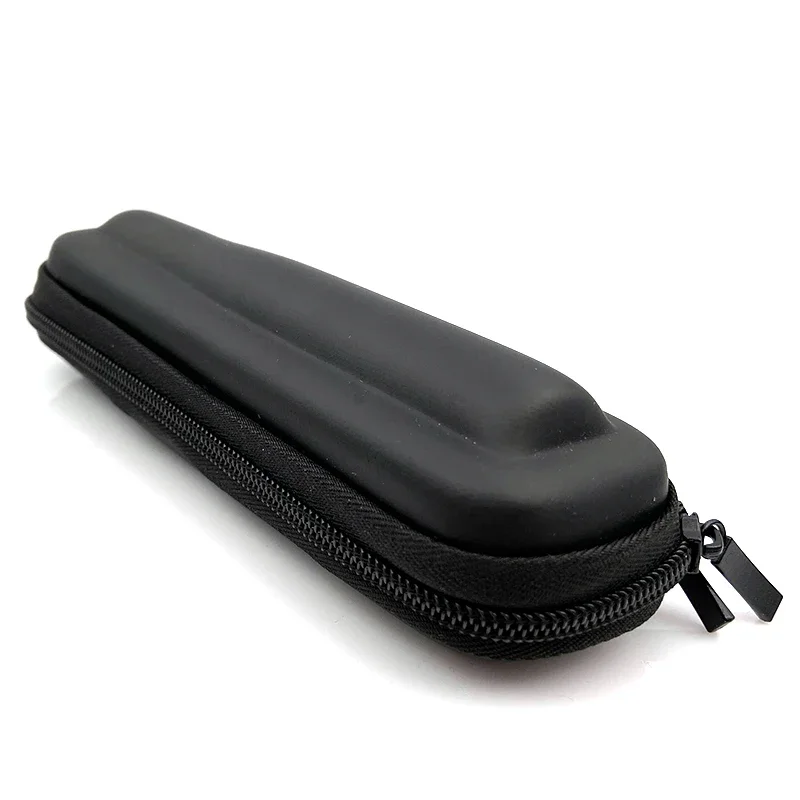 Compact Black Mini Slim Leather Zipper Carrying Case