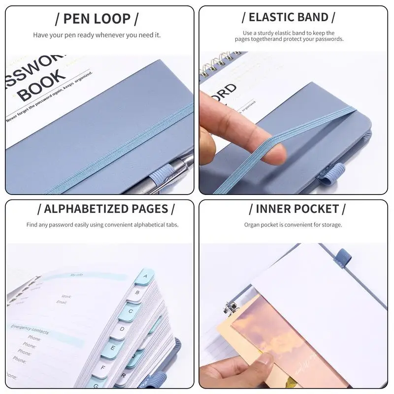 Internet Address Organizer Logbook Portable Record Books Address Books Secure Password Book Safe Address Organizer For Family