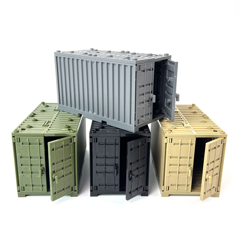 

Военные казармы, Военный Грузовой контейнер, совместимый с конструктором LEGO MOC, строительные блоки, транспорт, корабль, сцена, сборные кирпичи, игрушки