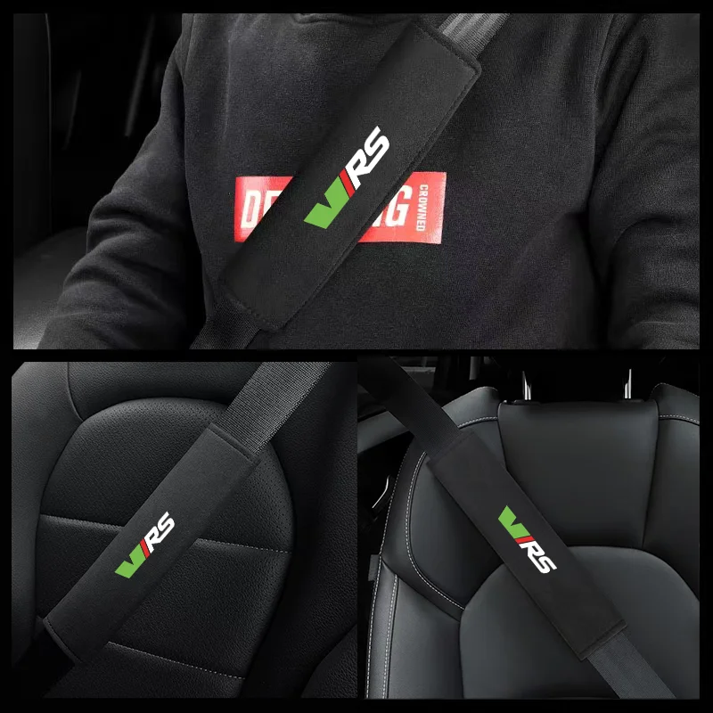 

1pcs Car Safety Belt Ornament Plush Leather Anti-Fur Seatbelt Shoulder Protector For Skoda Octavia A2 A3 A5 A6 A7 Fabia 2 Rapid