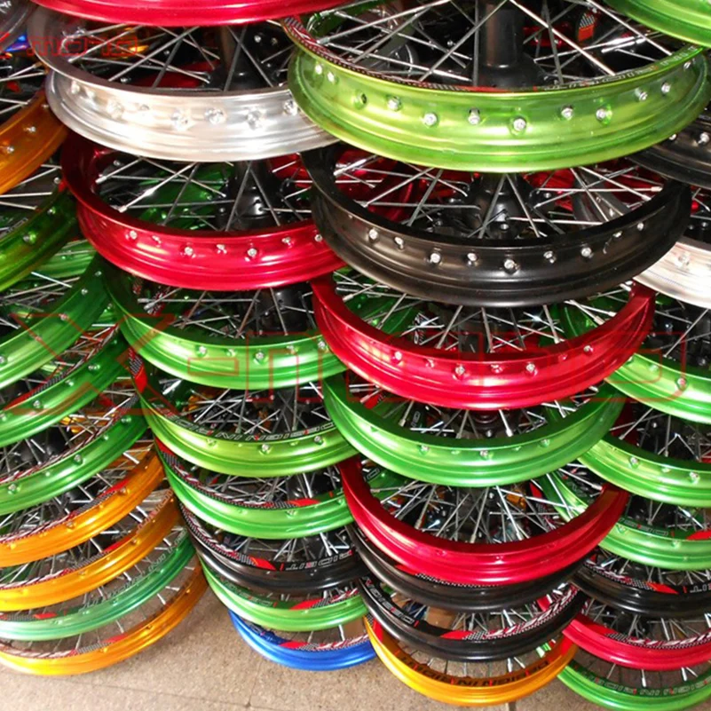 color 1 pair 12 Inch 32 Spokes Holes Aluminum Rims 2.5*12 3.00*12 for Motorcycle Pit Dirt Bike Front 2.50X12 Rear 3.00X12 Wheels