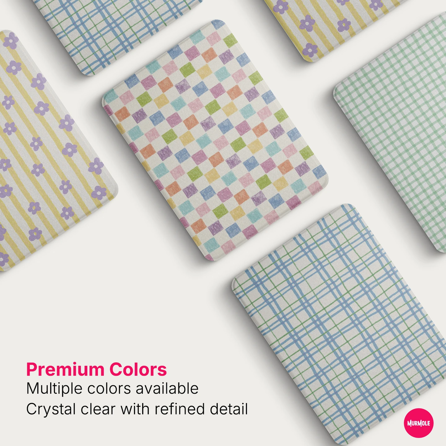 Murmole Floral Grid Plaid Magnetic Detachable Cover