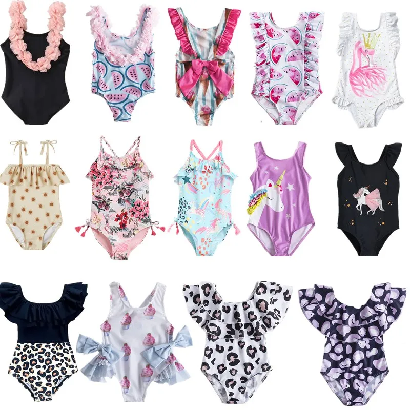 Toddler Girls Swimsuit For Kids 1-4 Year Striped Swimwear Swimming Children Backless Bikini Newborn Baby One Piece Bathing Suit