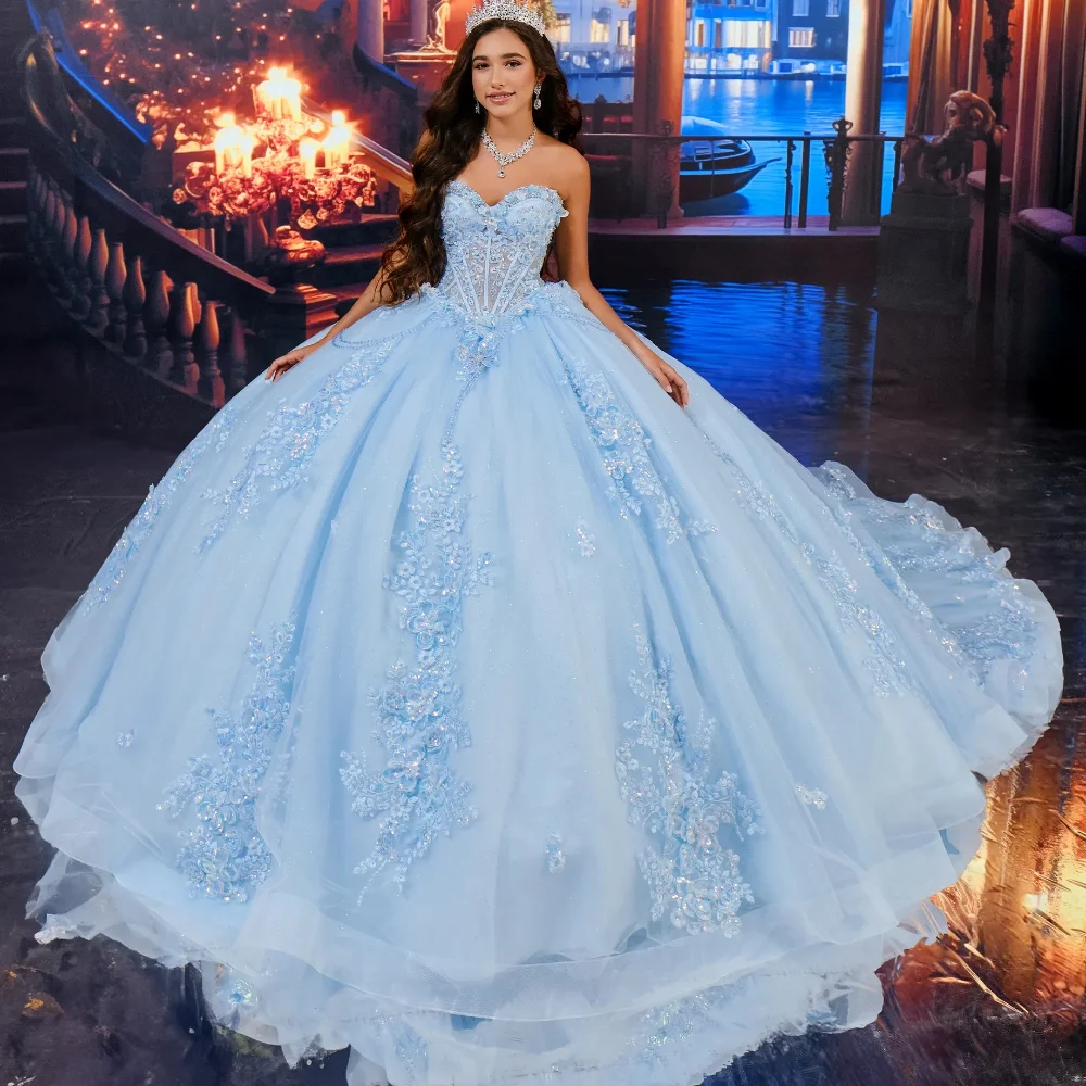 blue bow wedding dress ACONITUM in Blue, an A-Line Ombrè Color Wedding Dress in Silk – Larimeloom main image 0