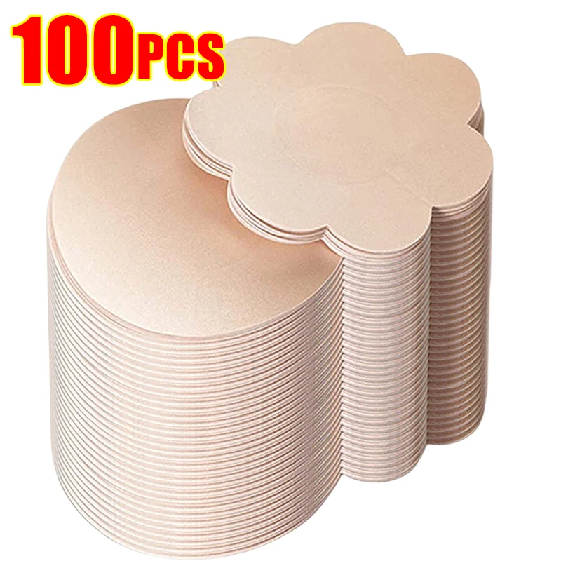 100pcs Cloth Nipple Cover Women Self Adhesive Lift Up Breast Petals