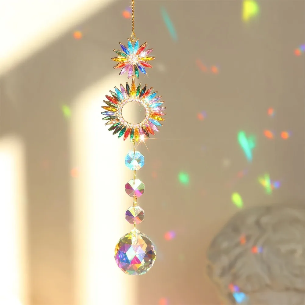 Room Rainbow Suncatcher Diamond Love Star Butterfly Rainbow Hanging Glass Prisms DIY Window Ornament Suncatcher Pendant