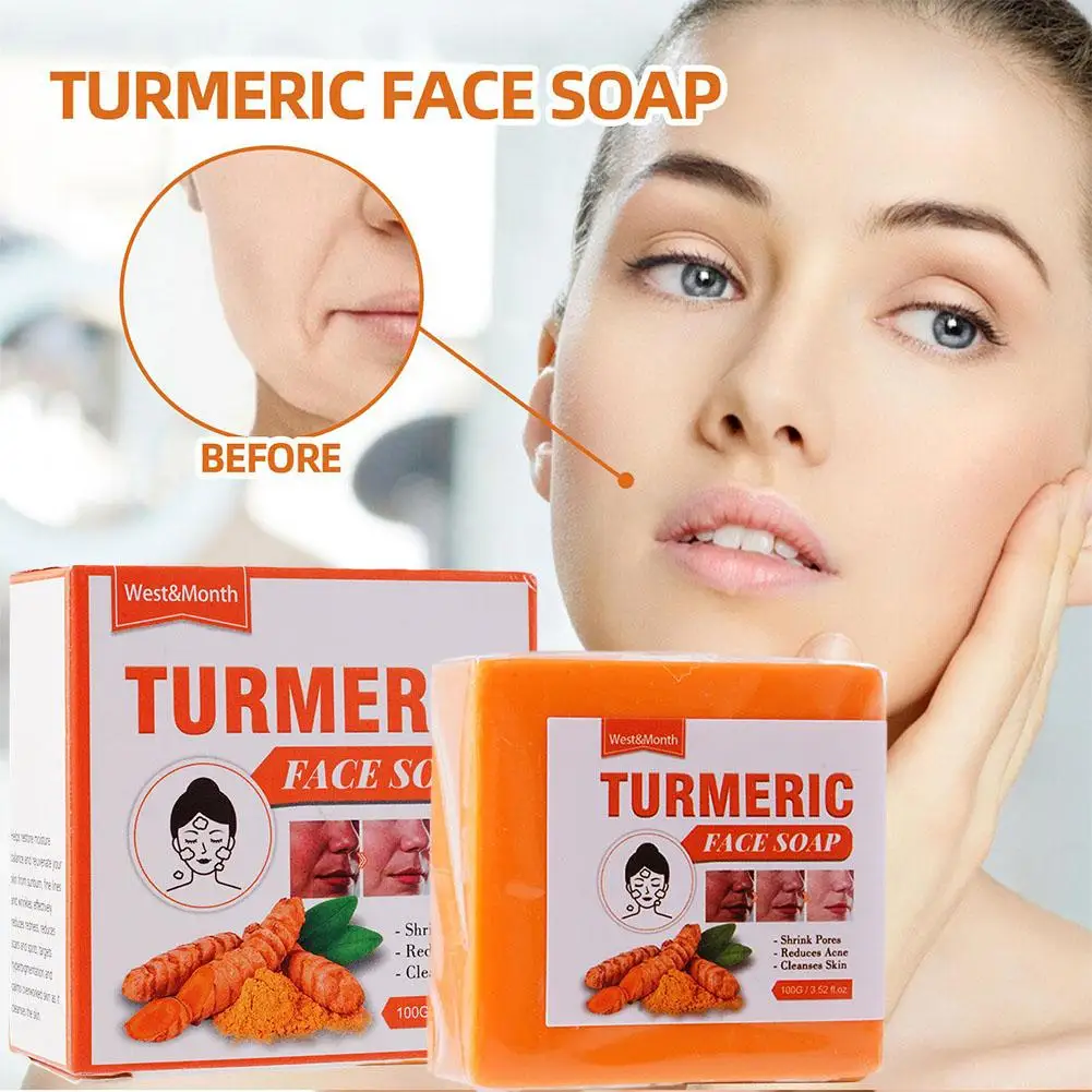 Turmeric Face Wash Natural Turmeric Soap Oil Control Soap Face Body Brightening Body Wash Cleanses facial cleanser turmeric soap