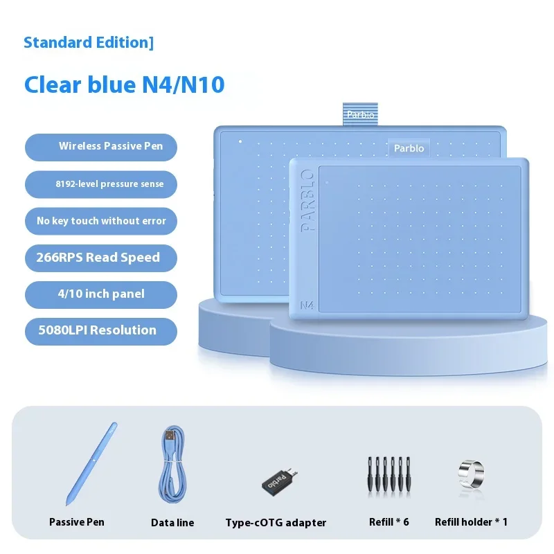 Parblo Ninos N4/n10 Digital Tablet 4/10 Inch 8192 Pressure Sensation 5080lpi Ultrathin Pc Accessories Graphics Tablet For Win - Image 2