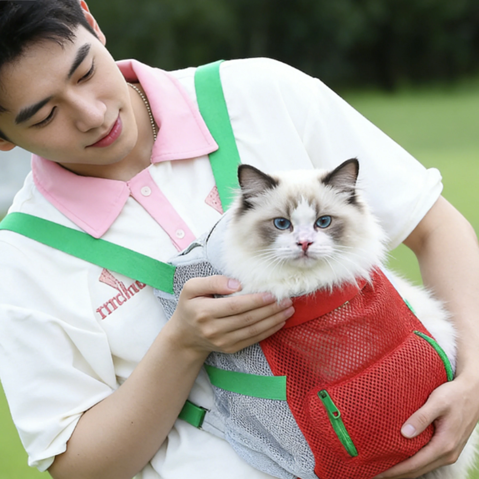 고양이 숄더백 애완동물 배낭 외출 가방 통기성 좋은 그물망 고양이 배낭 소형 및 중형견 애완용품