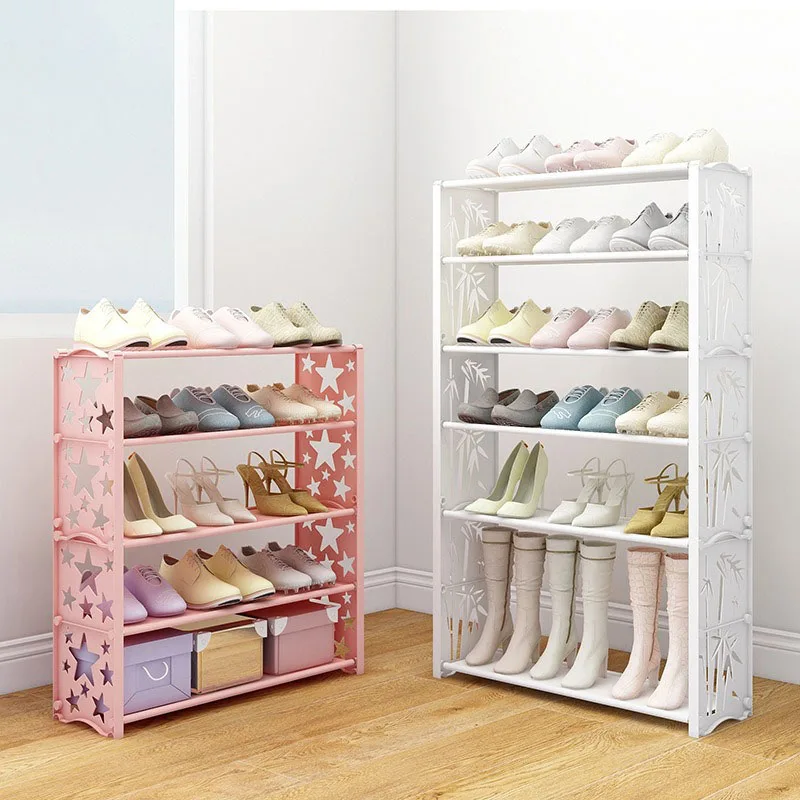 

4 Layer Shoe Rack Simple Shoe Cabinet Hallway Entrance Shoes Shelf Ultra Thin Vertical Cabinets Space-saving Home Home Furniture