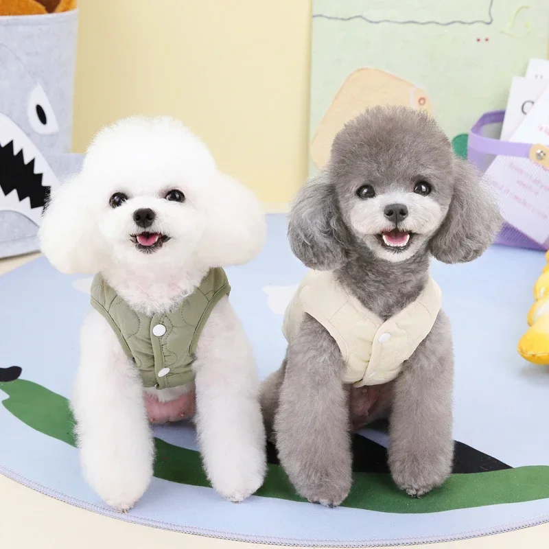 For Small Medium Dogs Cats Warm Cotton Clothes Puppy Yorkie Chihuahua Coat Maltese Bulldog Apparel Winter Pet Dog Vest Jacket