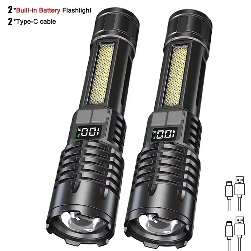 High Power Portable LED Flashlight with Zoom and Waterproof Features for Outdoor Adventures