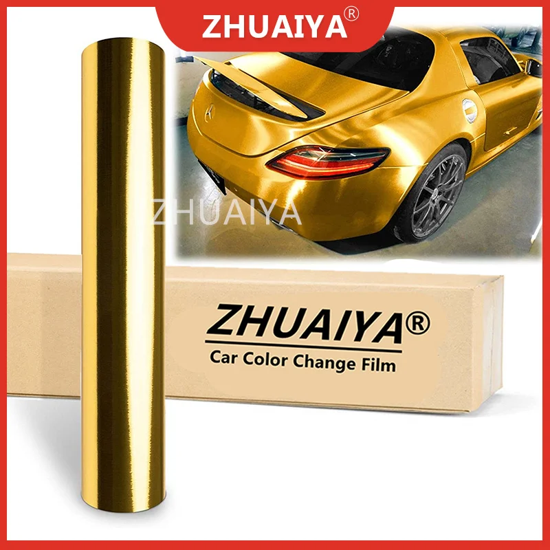 

Car Color Change Film (152cmx18m) Chrome Gold Brushed Aluminum Vinyl Wrap DIY Decal Car Auto Vehicle Motorcycle ZHUAIYA