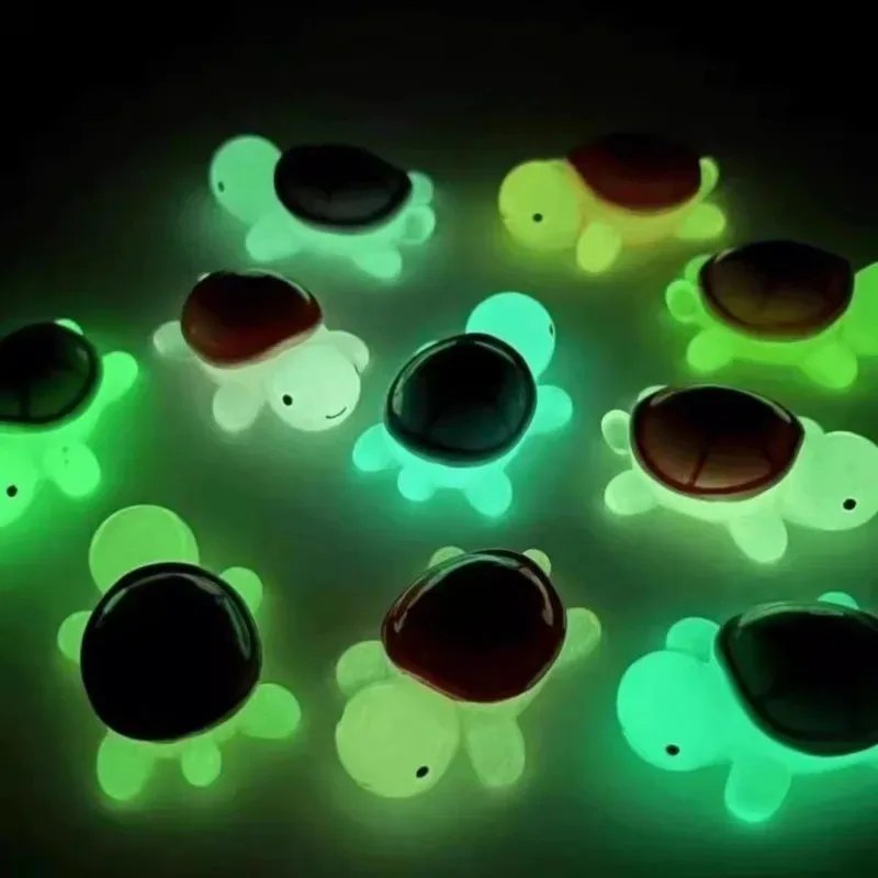 FOIMAS Glow In The Dark Sea Turtle Figurines - 60 Pack Mini Resin Turtles For Crafts, Garden, Party Decor