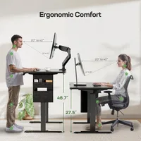 Adjustable Height, 55x24 Inch Electric Standing Desk with Storage Bag, Stand up Desk for Home Office Computer 2