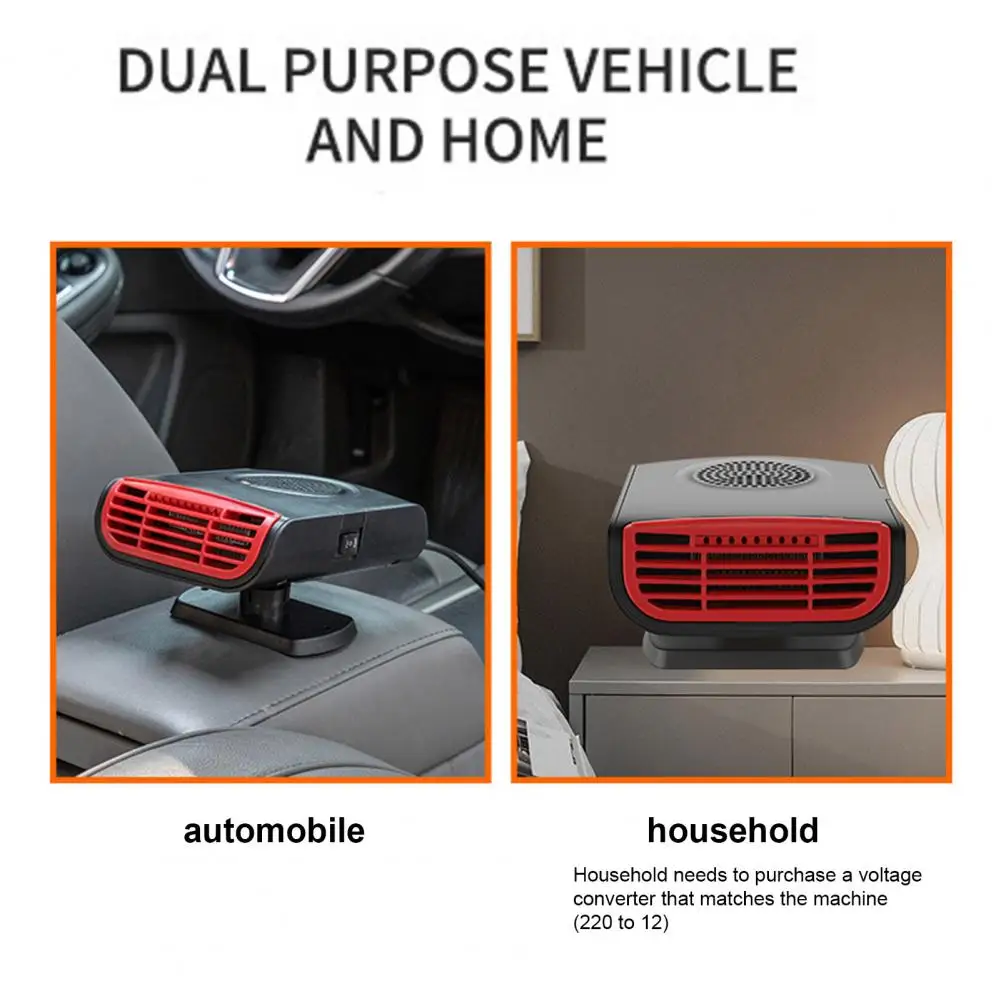 Car Spacec Heater 360-degree Rotatable Car Heater Universal 360&deg; Rotary Base Quick Heating Fan for Auto Windshield