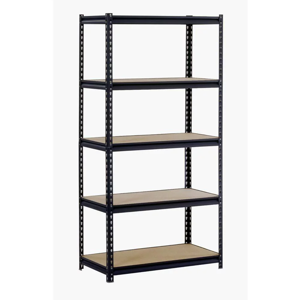 

Freestanding Black 5-Tier Steel Shelving Unit, 800lbs Capacity,36.00 X 18.00 X 60.00 Inches