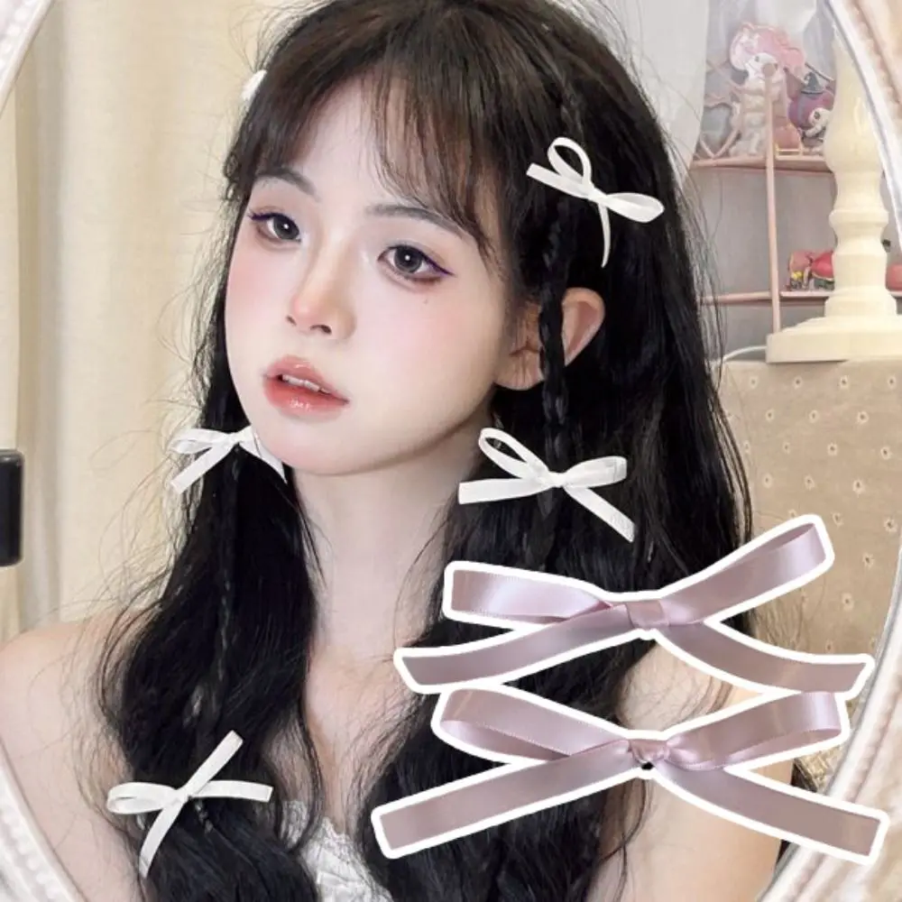 1PC New Sweet Bowknot Hair Clips Hair Accessories Headwear Bow Hairpin Cute Ballet Ribbon Bang Clip Girls