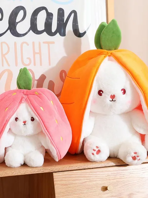 Jouet En Peluche Lapin Carotte Transformation Mignon Créatif De