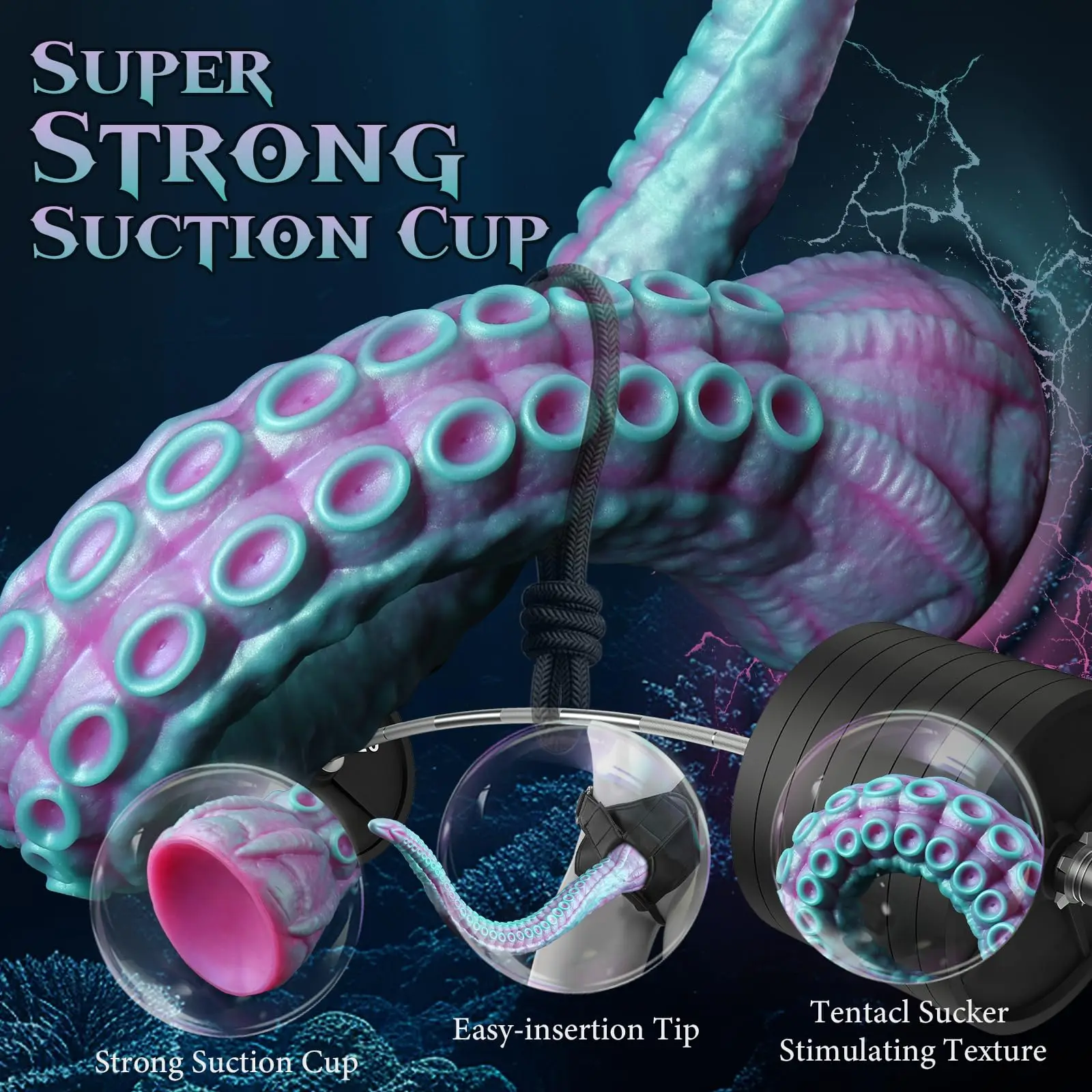 HeartCaptor Silicone Tentacle Dildo Fantasy Texture Anal Plug Prostate Massager Soft Octopus Design - Details 5