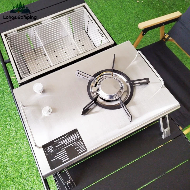 Lohascamping Portable Gas IGT Burner Table High power Camping Stove Table Frying Pan Butane Furnace flat Folding Gas Furnace gas stove gas burner