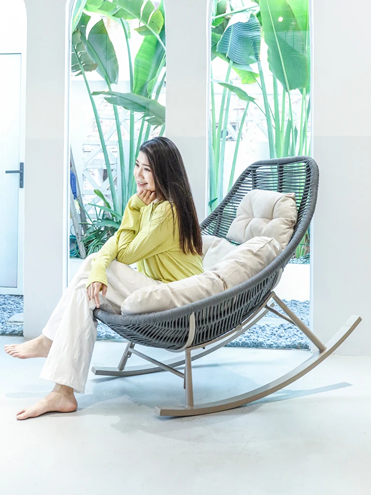 

The product can be customized.Rocker chair, rattan weaving chair, balcony, leisure chair, lounge chair, adult leisure rocking