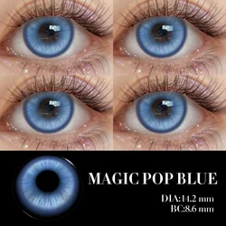 Lalens Magic Anime Colored Contacts - Vibrant Halloween Cosplay Prescription Lenses, Long - Lasting Eye Makeup Enhancement (Magic Dark Blue)