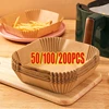 50-300PCS Air Fryer Disposable Paper Square Round Baking Paper Barbecue Plate NonStick Mat Kitchen Oven Oil Absorbing Paper Tool