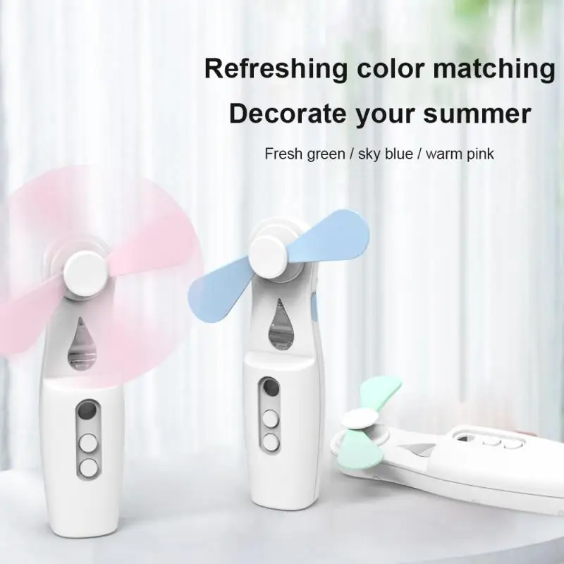

Mini Fan 2 IN 1 Rechargeable Spray Air Cooler Fans Small Hand-held Fan 2-gears Air Conditioning Summer Cooling Fan For Home