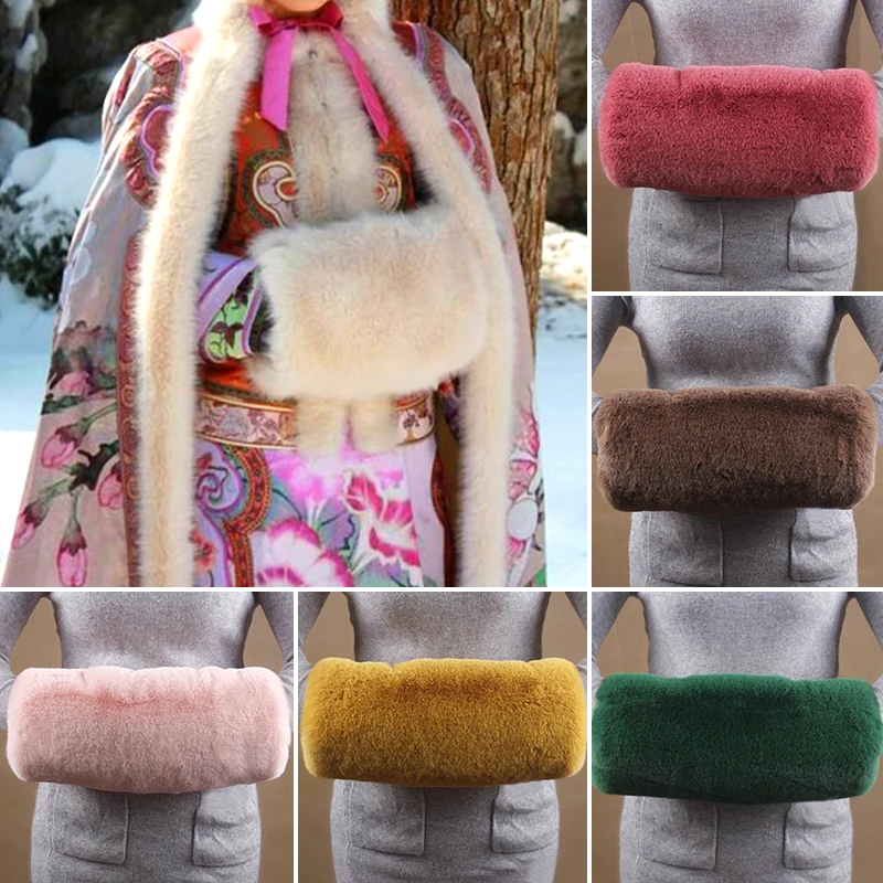 

Winter Muff Fluffy Hand Warmer For Women Men Thicken Faux Fur Warm Gloves Outdoor Warm Soft Fur Mittens Warm Sleeve