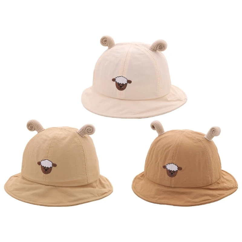 

95AB унисекс, детская шляпа-ведро с рисунком ягненка, шляпа рыбака, детский капот, повязка на голову, детская шляпа-ведро для