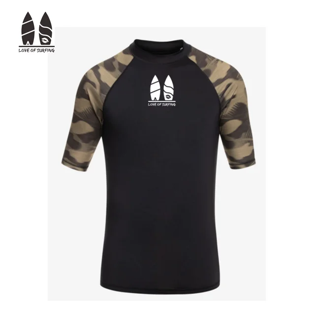 Mens Swimwear Surf Swimming T-shirt Swimsuit Beach Tight Rash Guard Summer Short Sleeve Surfing Diving Swimwear Rashguard men rashguard