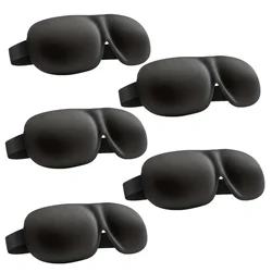 Ultra-Soft 3D Contoured Sleep Mask - 100% Light Blocking, Breathable Eye Cover for Rest, Travel, and Yoga (5pcs)