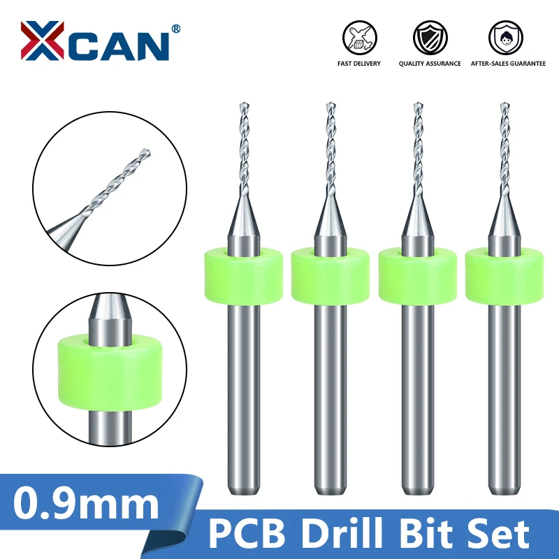 XCAN PCB Drill Bits 0.9mm Carbide Mini Gun Drill for PCB Circuit Board Drilling Tool universal pcb 5x7 4x6 3x7 2x8 blue double side prototype pcb printed circuit board for arduino soldering board 5 7 4 6 3 7 2 8