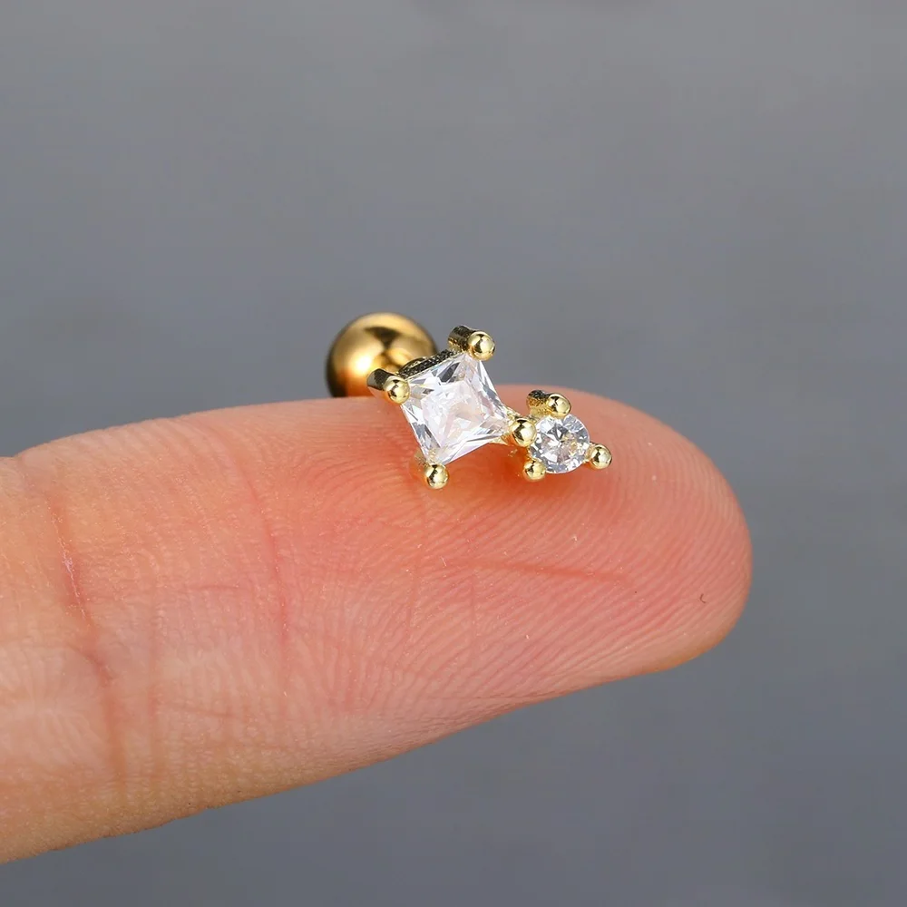 1pc Ohr Piercing y2k Daith Tragus Knorpel Ohr stecker für Frauen zarte Geometrie Zirkonia Helix Lappen Zubehör Schmuck – Detail 9
