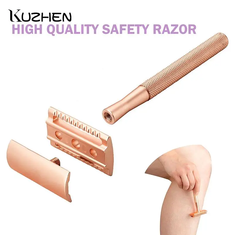 

Women Hair Removal Manual Shaver With Replacing Blades And Holders Classic Double Edge Safety Razor For Men Shaving