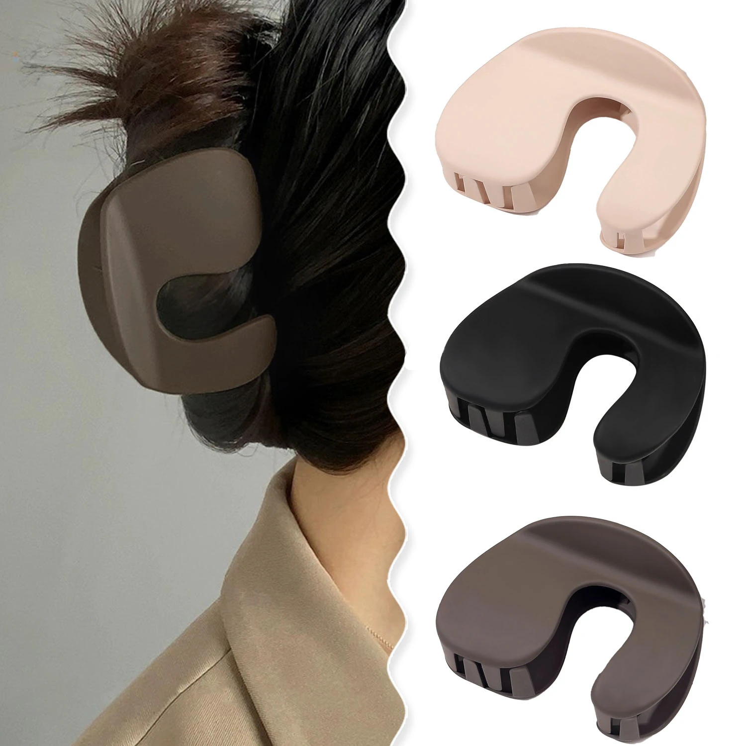 

Women's Hair Clips Simple Frosted Vintage Hair Clips Back of Head Plate Hair Grab Clip Premium Shark Clip Hairs Accessories