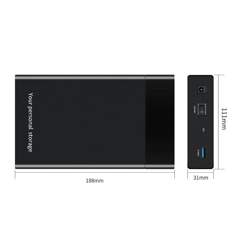 External Hard Drive Case 3.5" HDD Case SATA HD Exterbal Hard Drive Enclosure Reader USD Hard Disk Box For SSD Disk HDD Case 10TB 2.5 3.5