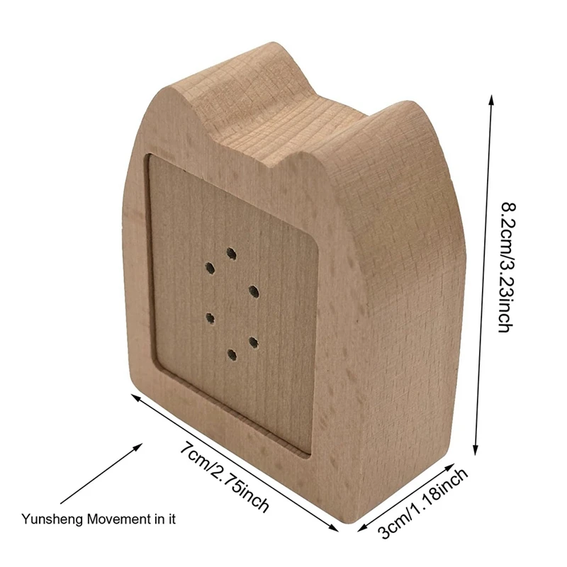 Wood Cat Wind Up Music Box Rotating Mechanism Movement Musical For Birthday Gifts A 1 Piece