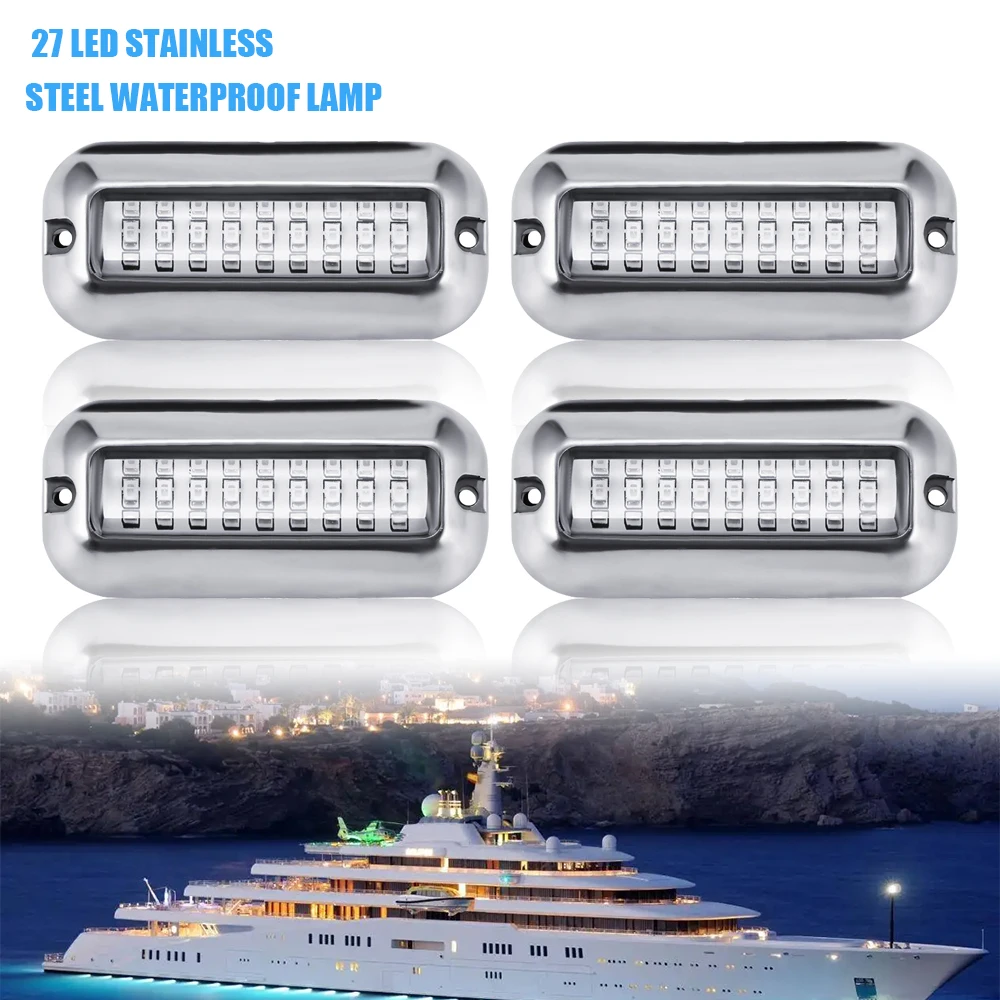Waterproof Marine Boat 27 Led Light Stainless Steel Underwater Pontoon