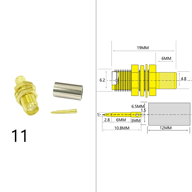 1PC SMA Männlichen/Weiblichen RF Coax Connector Für RG316 RG174 RG58 RG142 RG405 Kabel Großhandel Preis – Detail 12