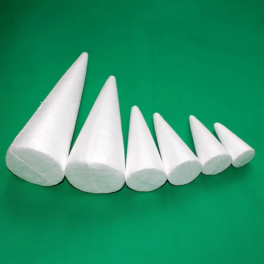 Foam Cones for DIY Crafts White Polystyrene Craft Foam Cones Craft  Decoration Foam Cones for DIY