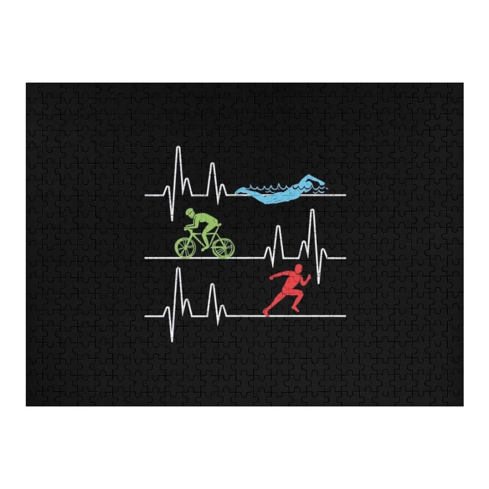 

Triathlon - Swim, Bike, Run Triathlete Jigsaw Puzzle Personalized Toys Photo Custom Christmas Toys Puzzle